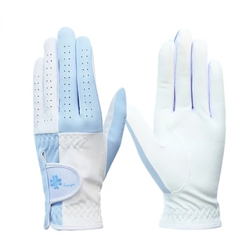 Одна пара перчаток для гольфа для женщин, простые перчатки на обе руки с полными пальцами, дышащие для велосипеда на открытом воздухе, нескользящие
