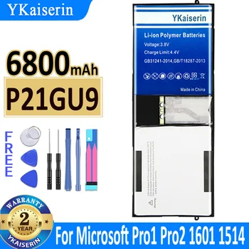 Оригинальный Аккумулятор для ноутбука YKaiserin 6800 мАч P21GU9 Для Microsoft Surface Pro 2 Pro2 1601 Pro 1 Pro1 1514 2ICP5/94/104 Batteria