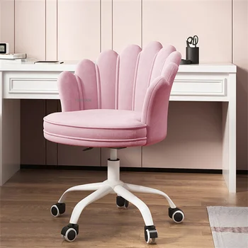 Офисные стулья из скандинавской ткани для офиса, Розовый рабочий стол, домашний игровой компьютерный стул, мебель для спальни, Вращающийся стул с подъемной спинкой, A
