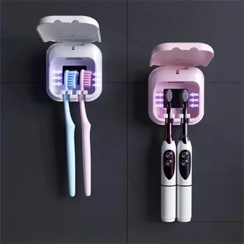 Переносной футляр для зубной щетки, электрический держатель для зубной щетки, автоматическая УФ-очистка и сушка, 2 штуки, умная коробка для зубных щеток