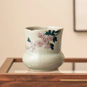 Ручная роспись магнолии для мытья китайского чая, набор посуды для зеленого чая, фарфоровая посуда для мытья чашек для чайной церемонии, магазин Jianshui Lily Deng's