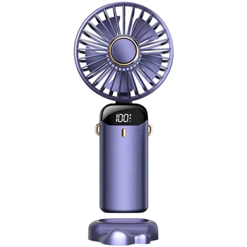 Ручной Вентилятор Портативный Вентилятор Personal Fan Емкостью 5000 мАч, перезаряжаемый, 5 Скоростей Со светодиодным дисплеем, регулируется на 90 °