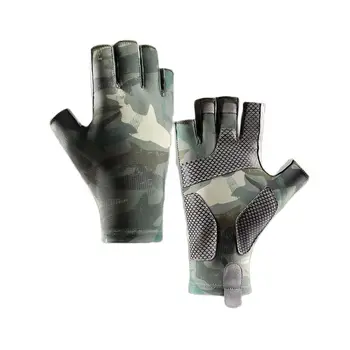 Рыболовные перчатки UPF50 + Солнцезащитные перчатки для рыбалки на полпальца Легкие дышащие рыболовные перчатки Мужские для гребли на каяках на полпальца