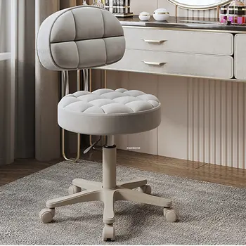 Скандинавские парикмахерские кресла, современный салон красоты, Специальное подъемное вращающееся кресло, Мебель для салона, Круглый табурет для парикмахерской, стул для домашнего макияжа