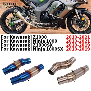 Слипоны Для Kawasaki Z1000 Z1000 SX Ninja 1000 2010-2021 Мотоцикл Выхлопная Труба Escape Moto модифицированная Труба Среднего Звена Глушителя