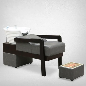 Современные стулья для шампуня из массива дерева, ретро Мебель для салона Красоты, Кровать для шампуня, Домашнее кресло, Специальная Кровать для промывки, Керамический тазик