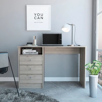 Современный компактный письменный стол Providence с 3 выдвижными ящиками и открытым отделением, стильный, прочный и долговечный Для домашних офисов