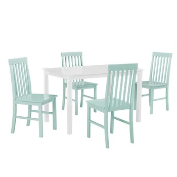 Современный обеденный набор Walker Edison из 5 предметов - Белый / Sage dinning table