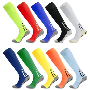 Спортивные носки, нескользящие дышащие Мужские летние хлопчатобумажные резиновые носки для бега, длинные футбольные носки высокого качества Для мужчин и женщин