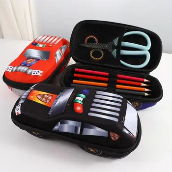 Сумки для хранения EVA для мальчиков в подарок, школьный пенал с мультяшным гоночным автомобилем, автомобильные пеналы, канцелярская сумка, 3D сумка для карандашей