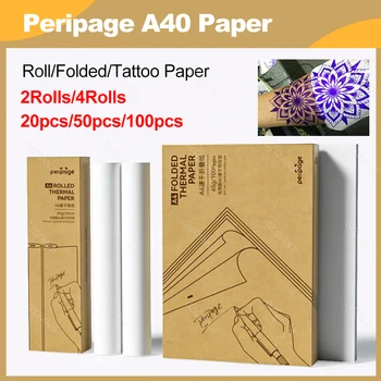Термобумага формата А4, складывающаяся на 100-200 листов или татуировка для портативного принтера Peripage A40 с Bluetooth, бесплатная доставка 2-10 лет