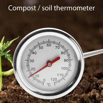 Тестер компостной почвы, измерительный зонд, термометр из нержавеющей стали для садового газона