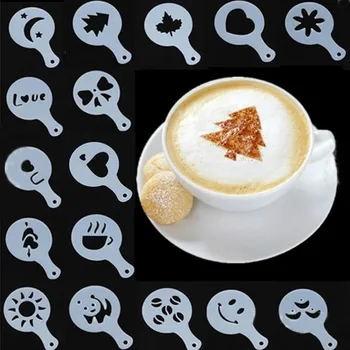 Трафарет для украшения кофе с пеной для капучино, латте, арт-трафарет для кофе
