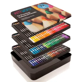 Цветные карандаши для раскраски для взрослых, набор из 72 цветов, мягкая основа для художников яркого цвета, подходит для рисования эскизов