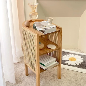 Чайный столик из ротанга Винтажный прикроватный столик Прикроватные тумбочки из массива дерева чайный журнальный столик Muebles Мебель для спальни
