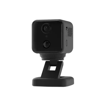 Черная поворотная камера Двусторонний домофон Сверхмалая камера ночного видения Беспроводная камера для помещений Низкое энергопотребление