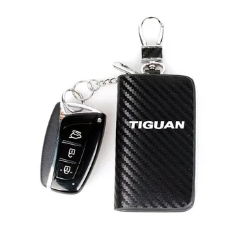 Чехол для ключей от автомобиля из углеродного волокна, поясная подвесная сумка для хранения ключей для VW Tiguan mk1 mk2 5N 2 R Автомобильные аксессуары