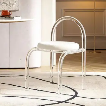 Шесть цветов Хрустальный стул для макияжа Современная Акриловая мебель Уникальный обеденный стул для отдыха Прозрачные предметы домашнего обихода